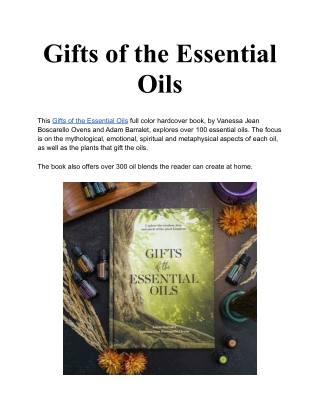 Gifts of the Essential Oils