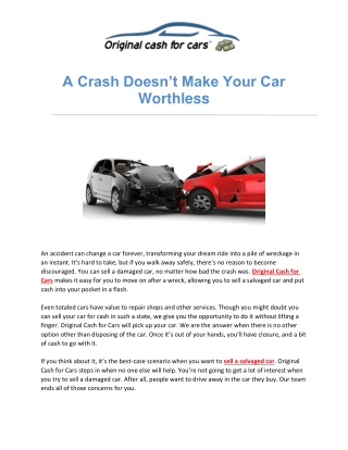 A Crash Doesn’t Make Your Car Worthless