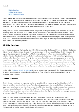 Electric Bike Overview.