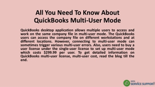 All You Need To Know About QuickBooks Multi-User Mode