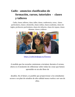 Cadiz - anuncios clasificados de formación, cursos, tutoriales  -  clases y talleres