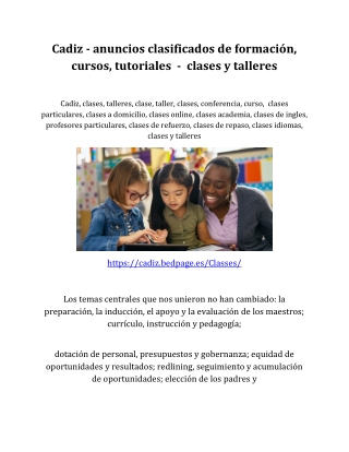 Cadiz - anuncios clasificados de formación, cursos, tutoriales  -  clases y talleres