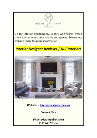 Interior Designer Reviews  DLT Interiors