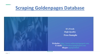 Scraping Goldenpages Database