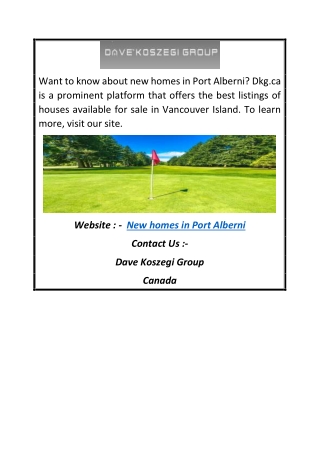 New Homes in Port Alberni | Dkg.ca