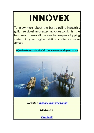 Pipeline Industries Guild Innovextechnologies.co.uk