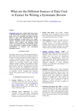 Different sources of data used to extract for writing a systematic review – Pubrica