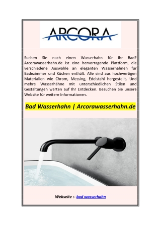 Bad Wasserhahn  Arcorawasserhahn.de