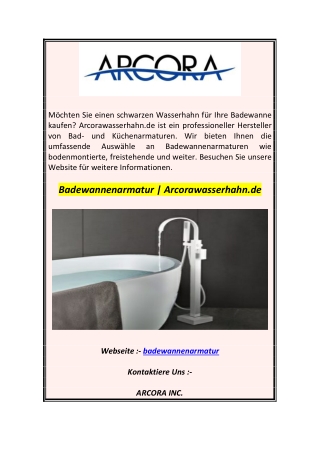Badewannenarmatur  Arcorawasserhahn.de