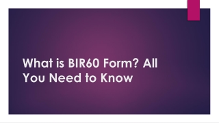 What is BIR60 Form? All You Need to Know