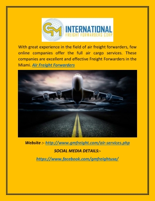 Effective Air Freight Forwarders in Miami