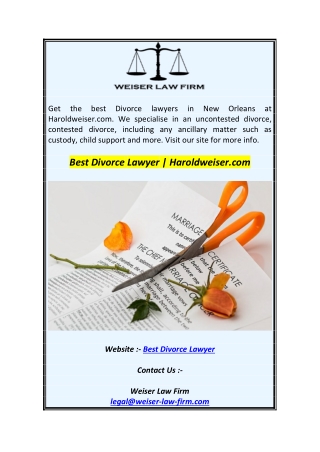 Best Divorce Lawyer  Haroldweiser.com