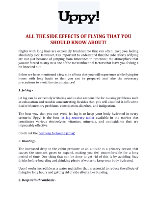 All The Side Effects Of Flying That You Should Know About!