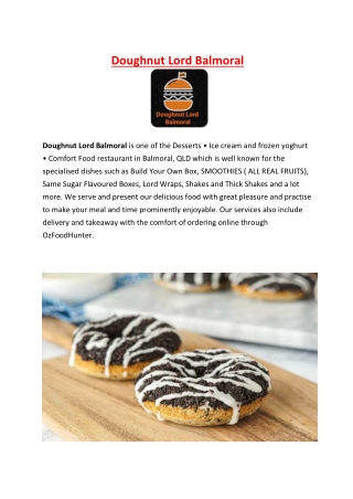 5% Off - Doughnut Lord Ice Cream Balmoral Takeaway, QLD