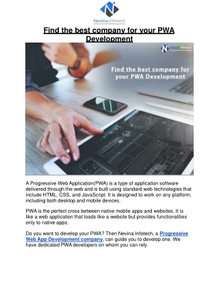 Find the best company for your PWA Development