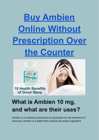 Buy Ambien Online Without Prescription Over the Counter