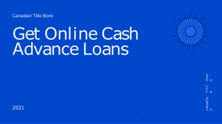 Get Online Cash Advance Loans
