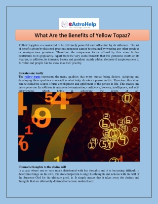 What Are the Benefits of Yellow Topaz