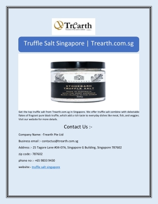 Truffle Salt Singapore | Trearth.com.sg