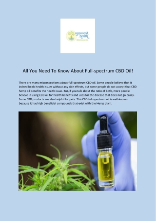 Where Can I Buy Full Spectrum CBD Oil Online | CBD Uprooted Health