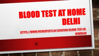 Blood Test At Home Delhi