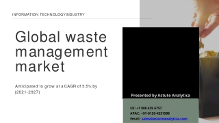 Waste management market 2021 research, trends and forecast to 2027