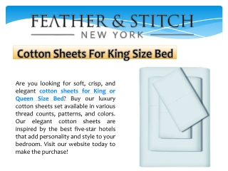 Cotton Sheets For King Size Bed