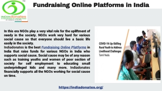 Fundraising Online Platforms in India