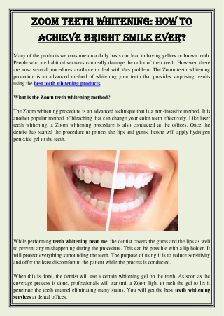 Zoom Teeth Whitening How to Achieve Bright Smile Ever
