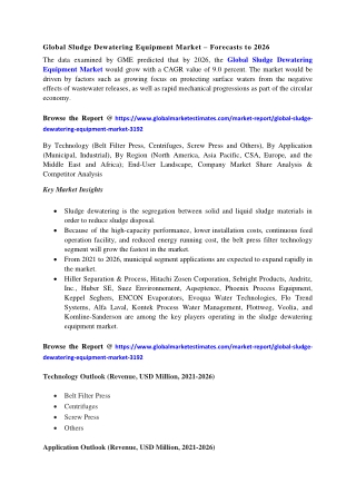 COVID-19 Impact on Global Sludge Dewatering Equipment Market