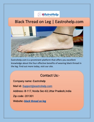 Black Thread on Leg  Eastrohelp.com