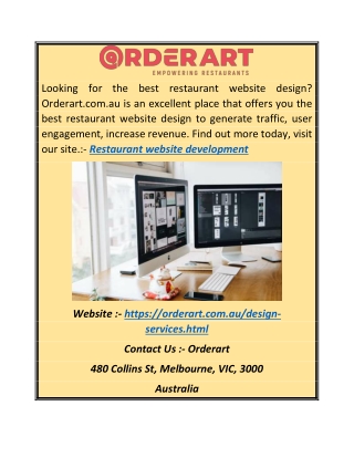 Restaurant Website Development | Orderart.com.au