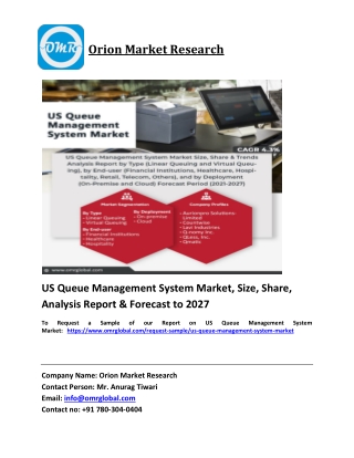US Queue Management System Market Trends, Size, Competitive Analysis and Forecas