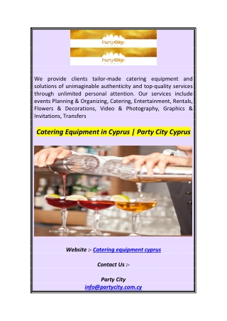 Catering Equipment in Cyprus  Party City Cyprus