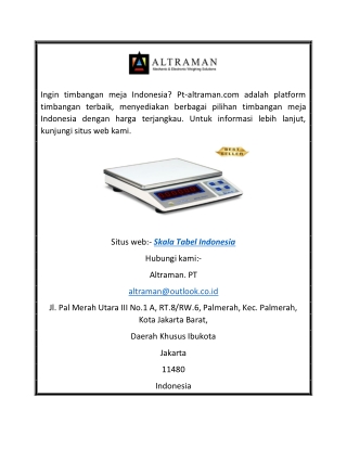 Skala Tabel Indonesia | Pt-altraman.com