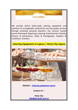 Catering Equipment in Cyprus  Party City Cyprus1