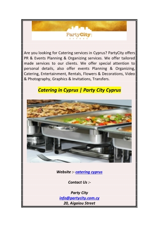 Catering in Cyprus  Party City Cyprus1