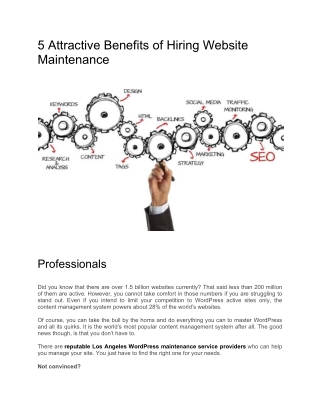 5 Attractive Benefits of Hiring Website Maintenance