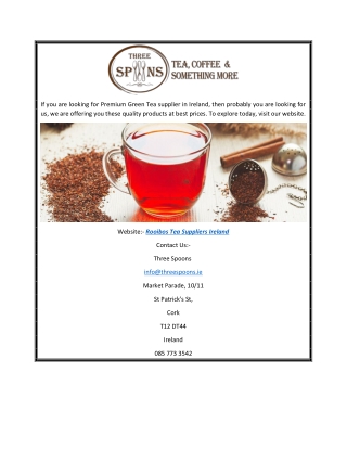 Rooibos Tea Suppliers Ireland | Threespoons.ie