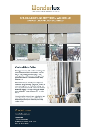 Custom Blinds Online