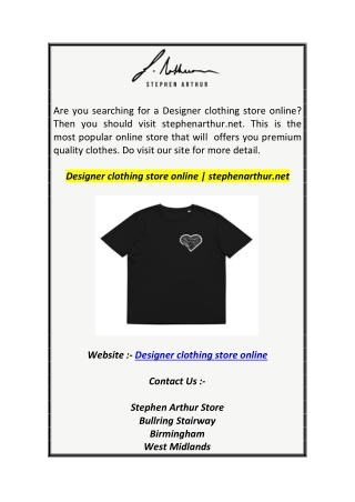 Designer clothing store online  stephenarthur.net