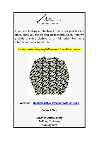 stephen arthur designer fashion store  stephenarthur.net