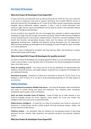 Hire Power BI Developer