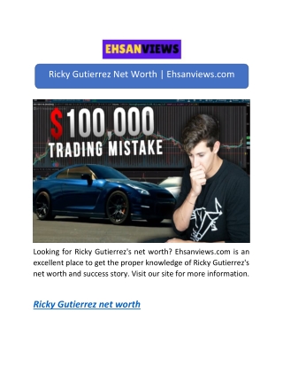 Ricky Gutierrez Net Worth | Ehsanviews.com