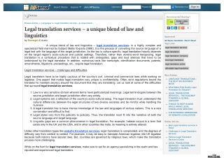 Legal translation services – a unique blend of law and linguistics