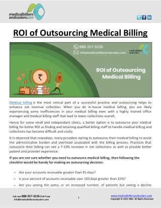 ROI of Outsourcing Medical Billing
