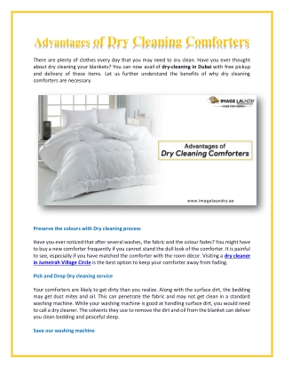 Top 4 Advantages of Dry Cleaning Comforters