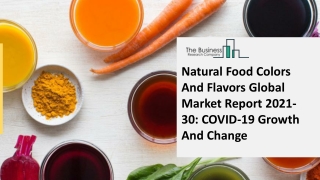 Natural Food Colors And Flavors Market 2021: Global Growth, Trends And Forecast