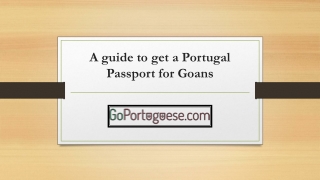 A guide to get a Portugal Passport for Goans