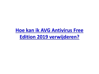 Hoe kan ik AVG Antivirus Free Edition 2019